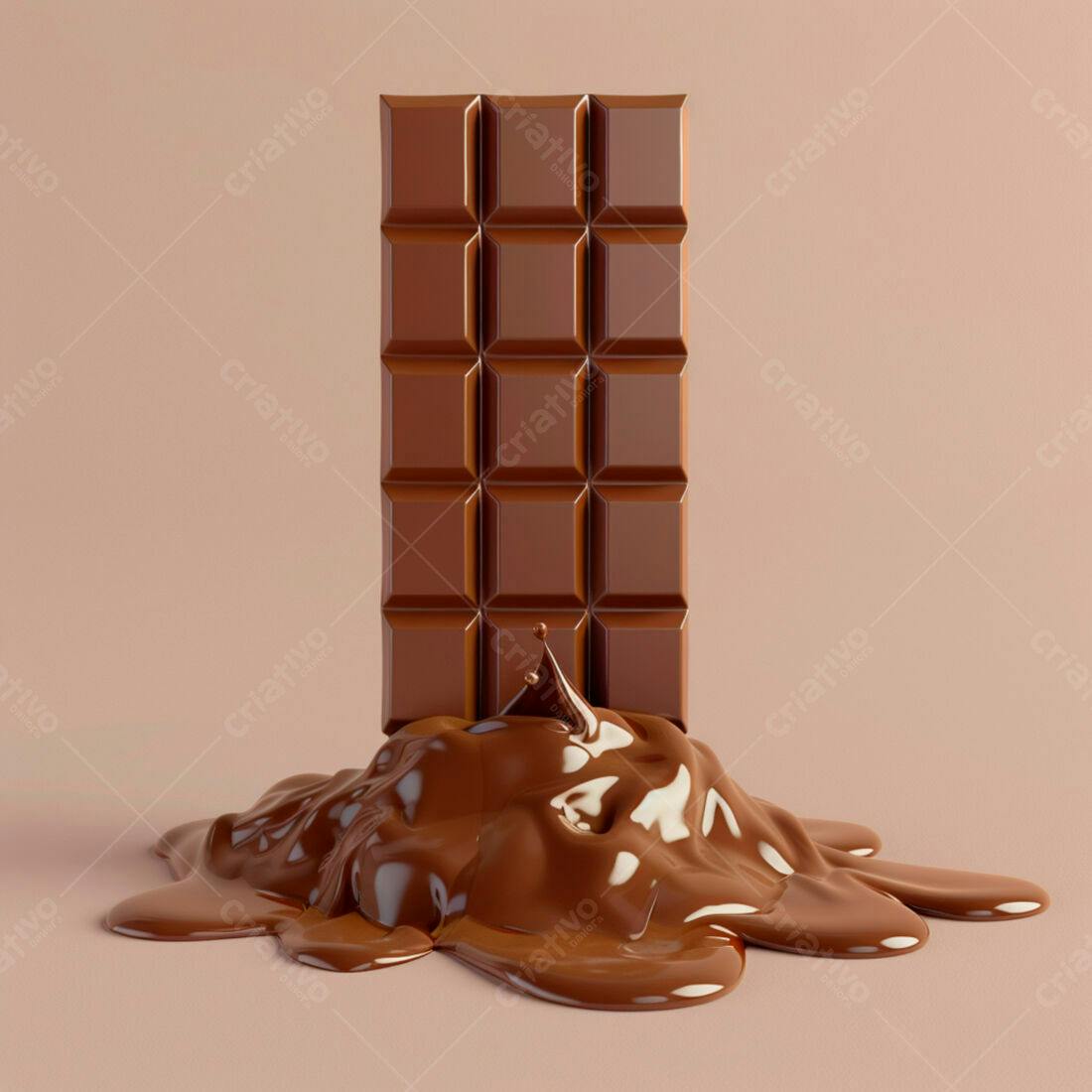 Barra de chocolate derretendo