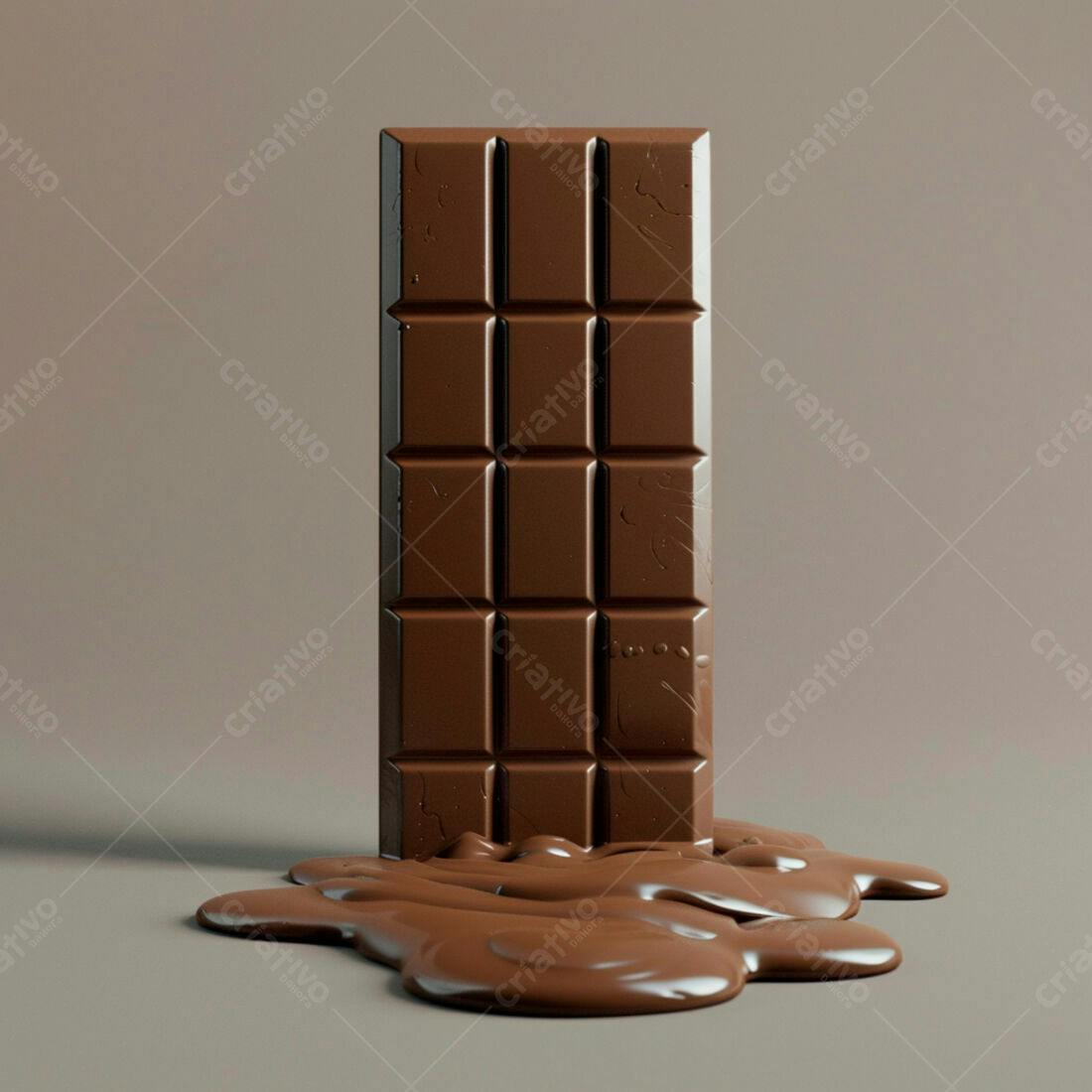 Barra de chocolate derretendo