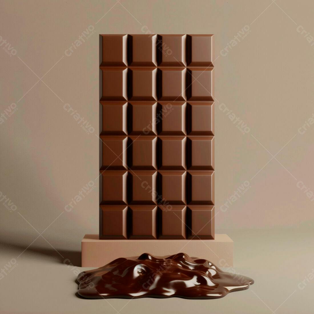 Barra de chocolate derretendo