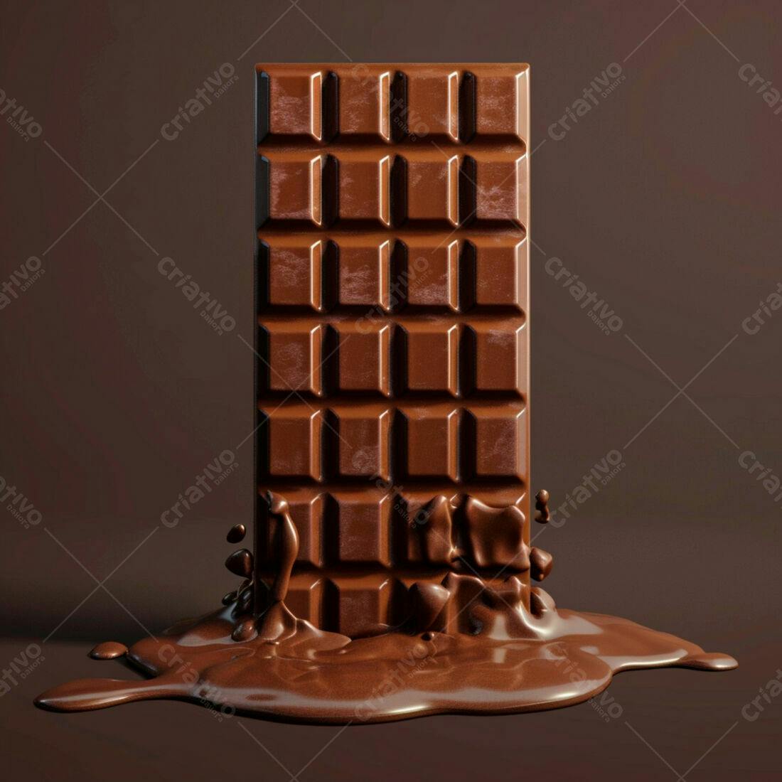 Barra de chocolate derretendo