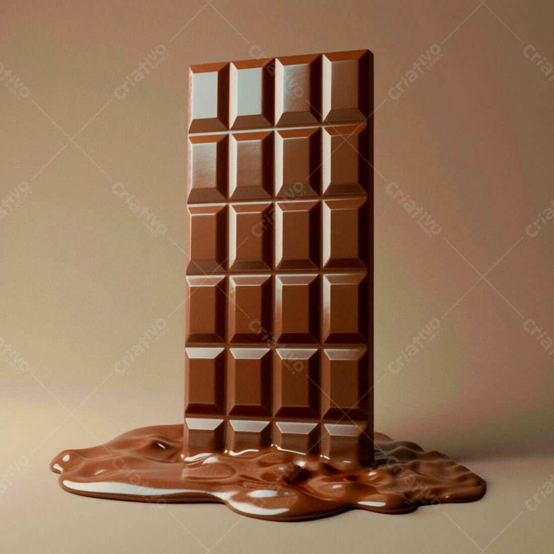 Barra de chocolate derretendo