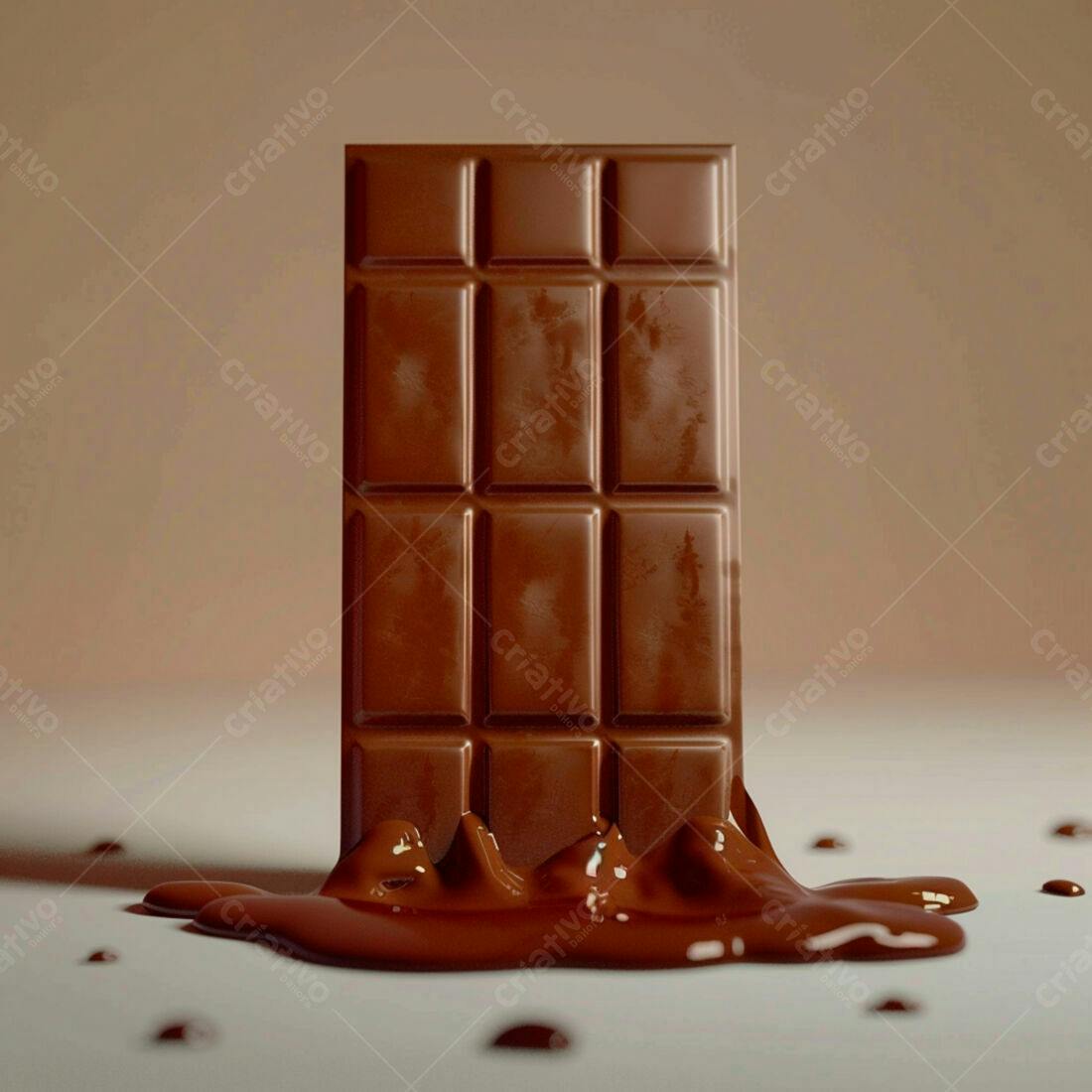 Barra de chocolate derretendo