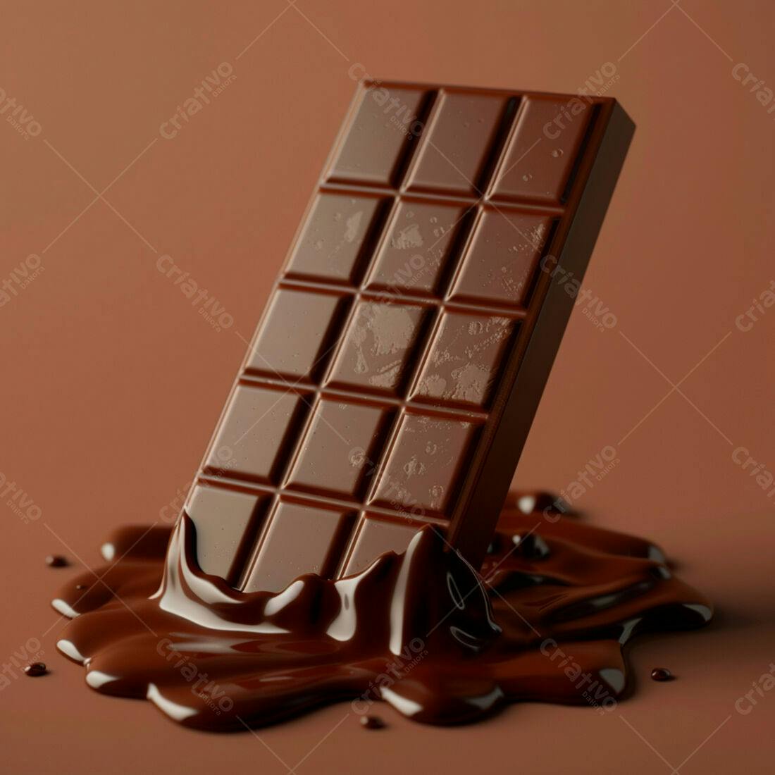 Barra de chocolate derretendo
