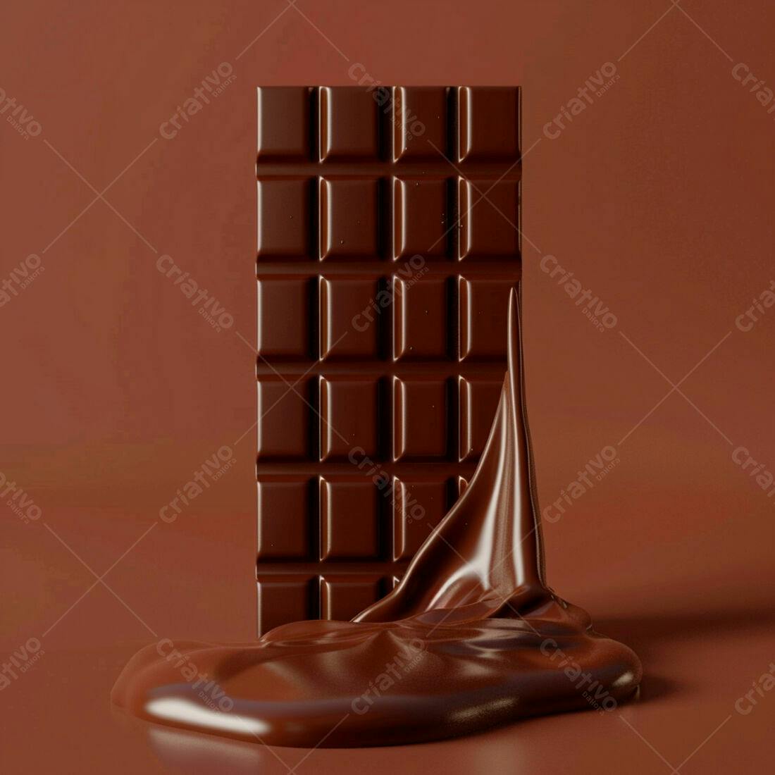 Barra de chocolate derretendo