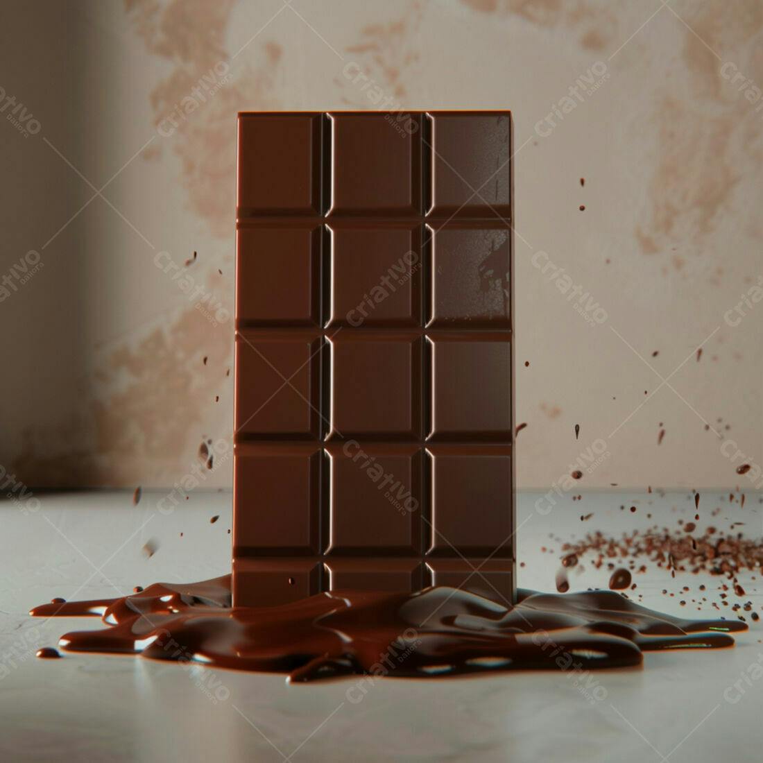 Barra de chocolate derretendo