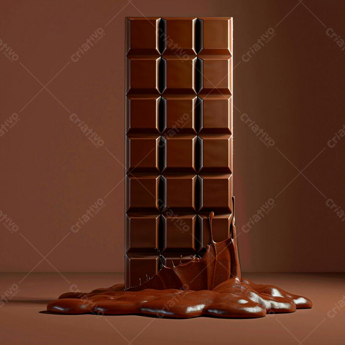 Barra de chocolate derretendo