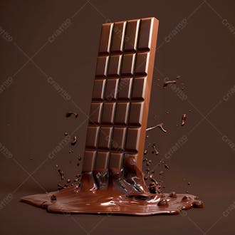 Barra de chocolate na vertical 45