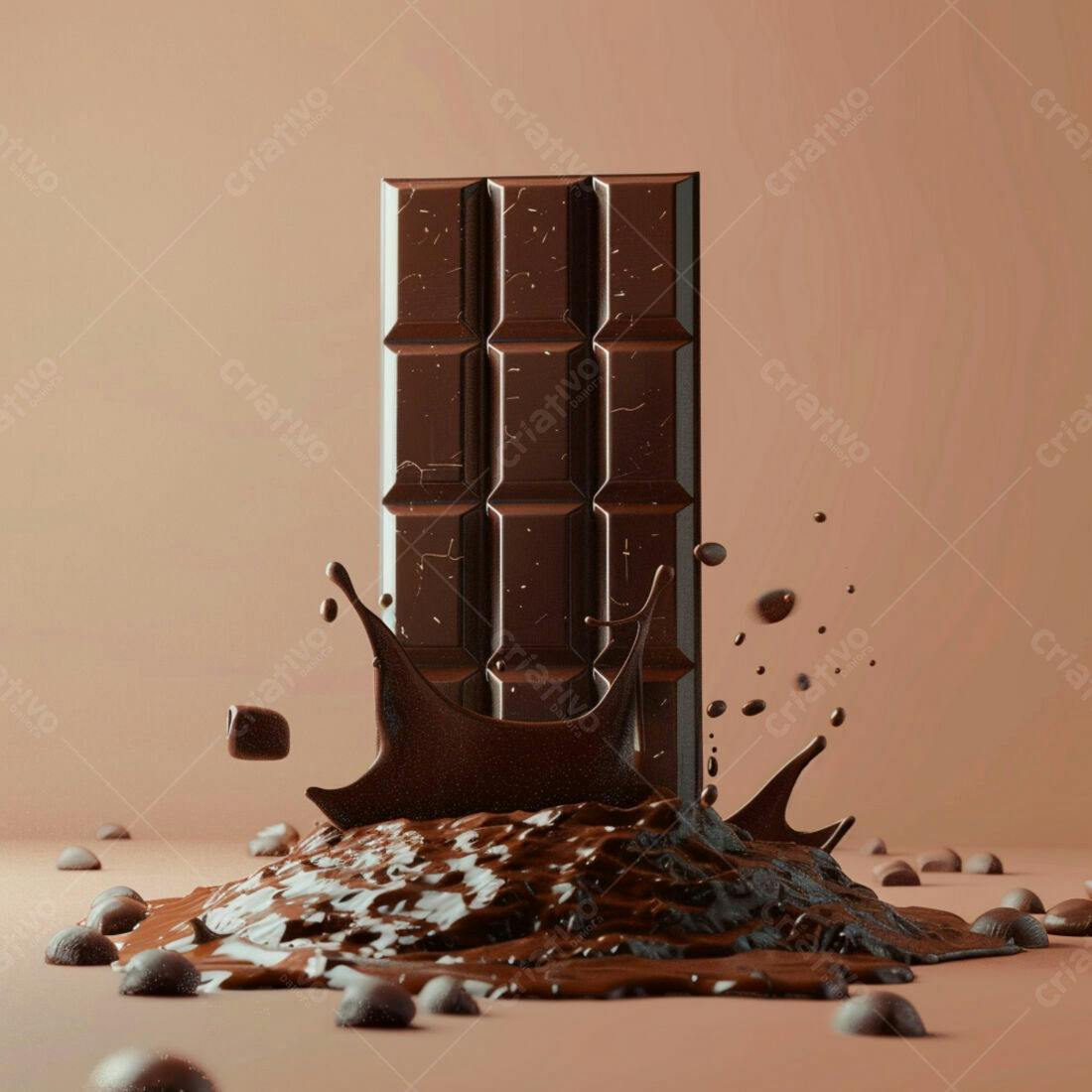 Barra de chocolate derretendo