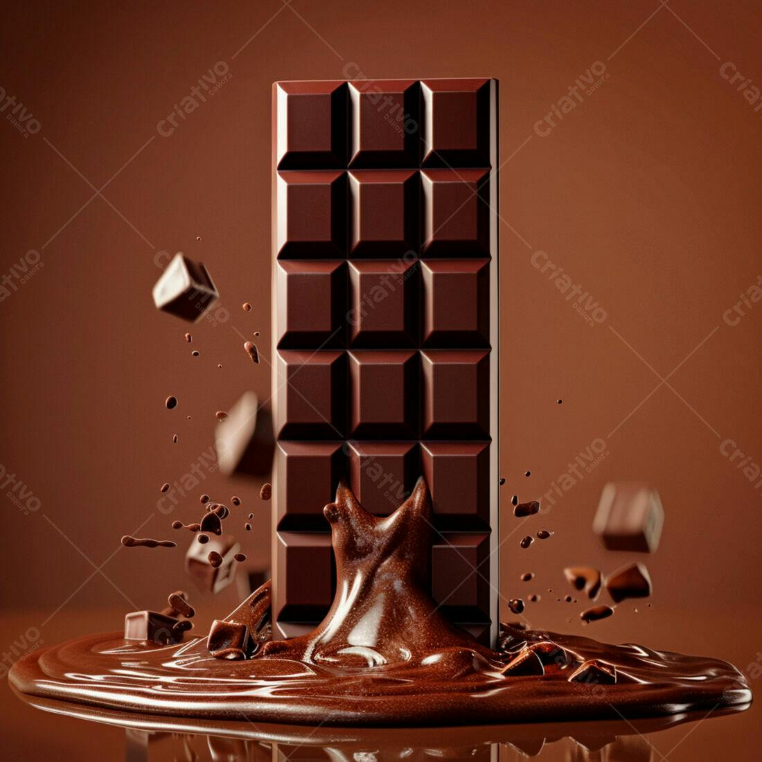 Barra de Chocolate Derretida em Gotas