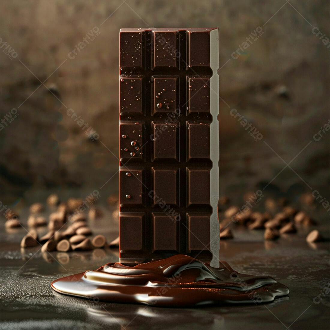 Barra de chocolate derretendo