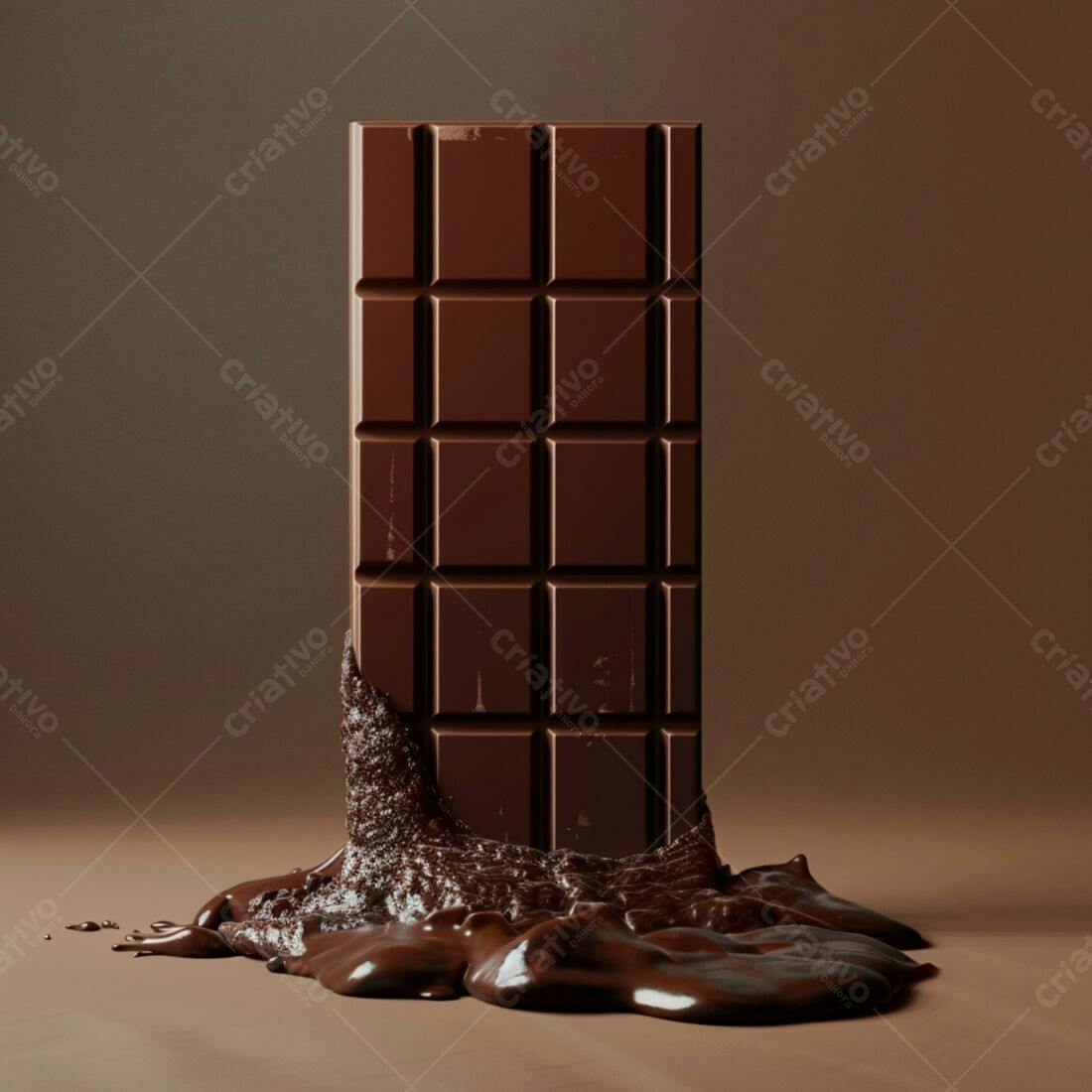 Barra de chocolate derretendo