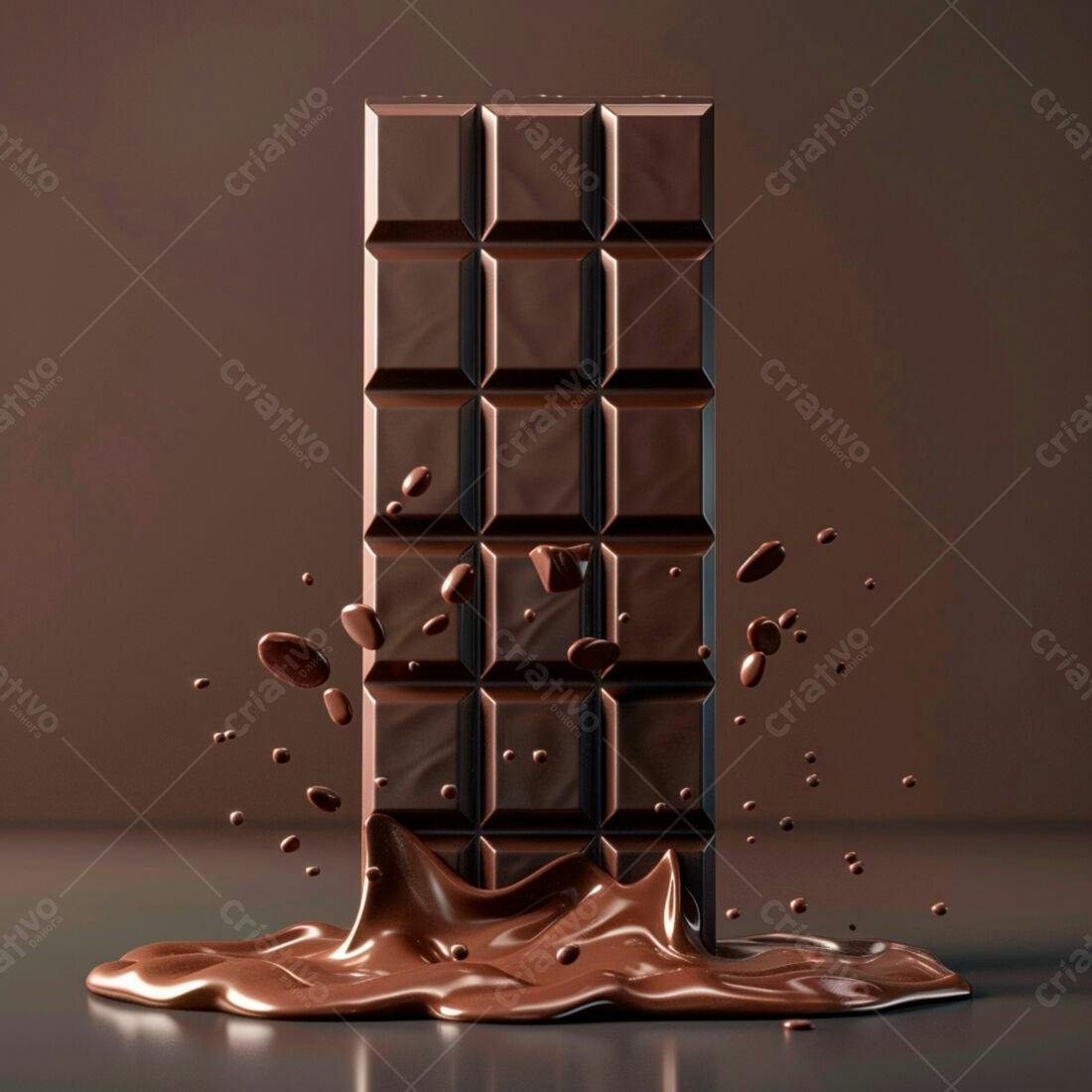Barra de chocolate derretendo