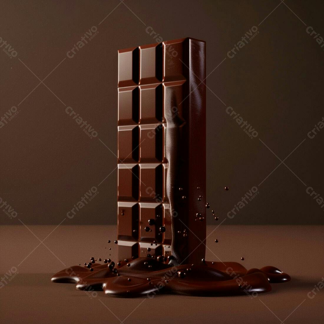 Barra de chocolate derretendo