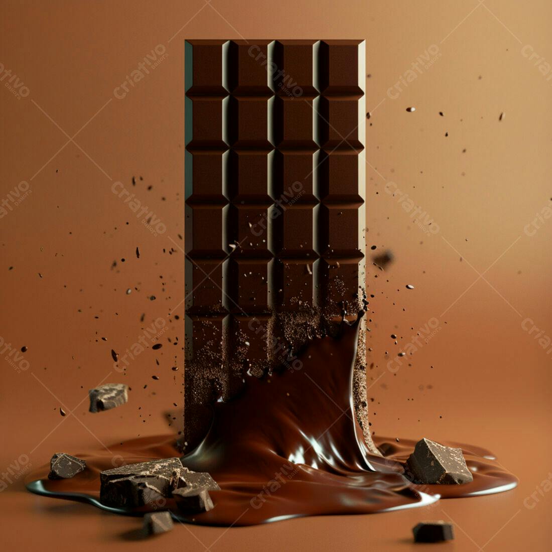 Barra de chocolate derretendo