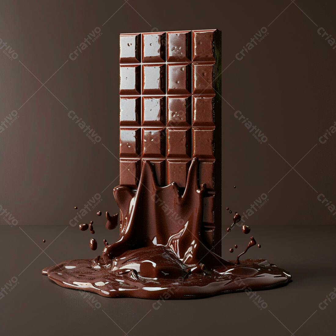 Barra de chocolate derretendo