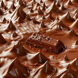 Barra de chocolate com chocolate derretido em baixo 4