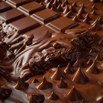 Barra de chocolate com chocolate derretido em baixo 6