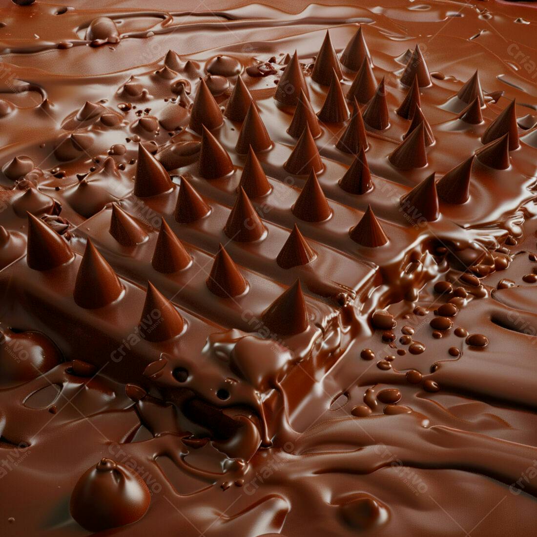 Barra de chocolate derretido com pontas