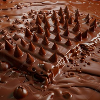 Barra de chocolate com chocolate derretido em baixo 7