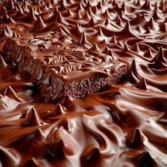 Barra de chocolate com chocolate derretido em baixo 19
