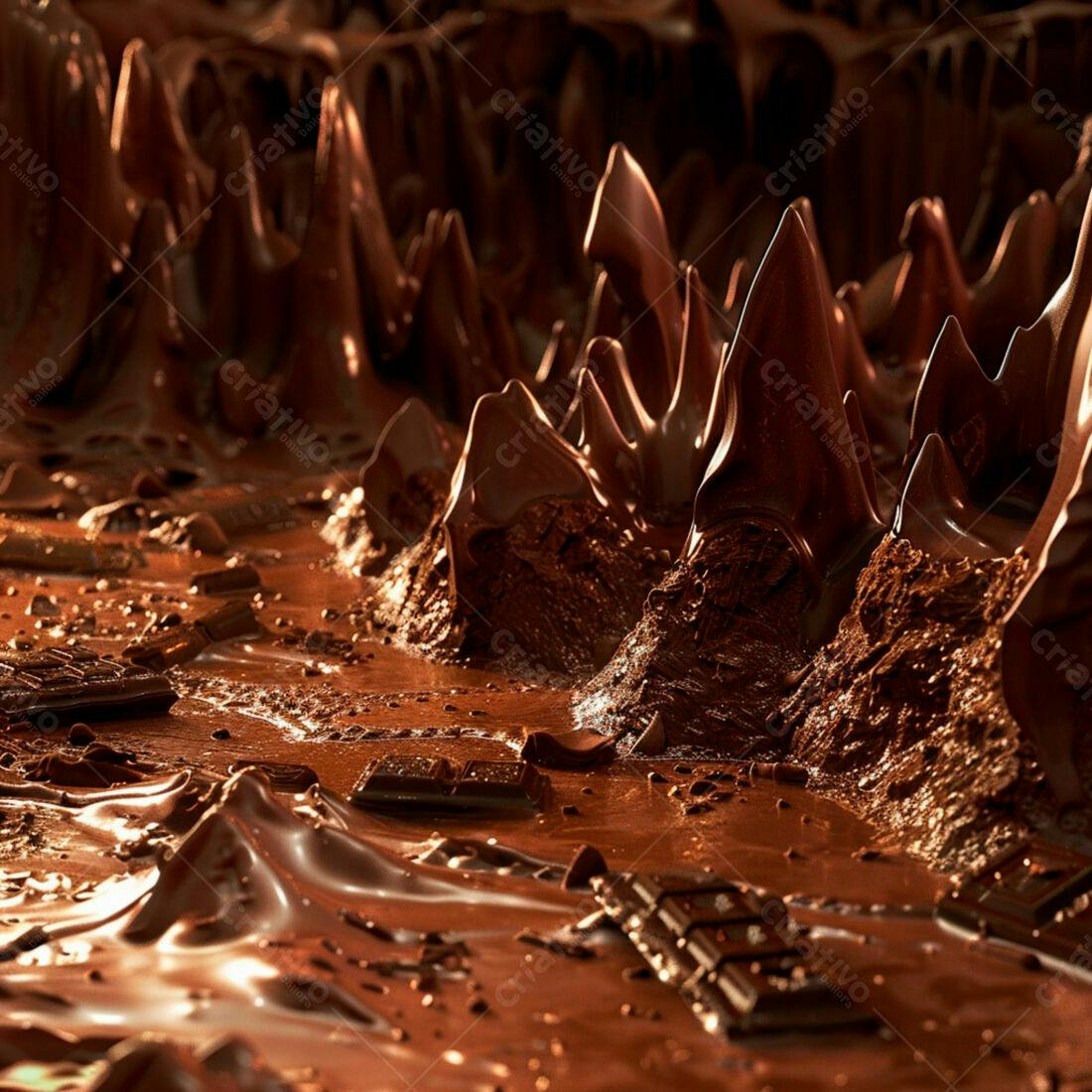 Chocolate derretido montanhas textura