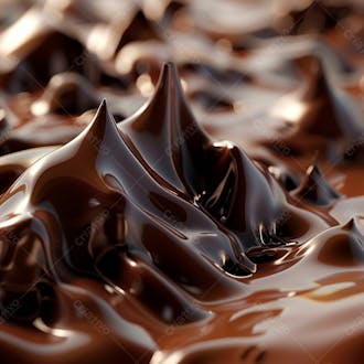 Barra de chocolate com chocolate derretido em baixo 22