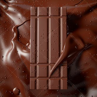 Barra de chocolate com chocolate derretido em baixo 30