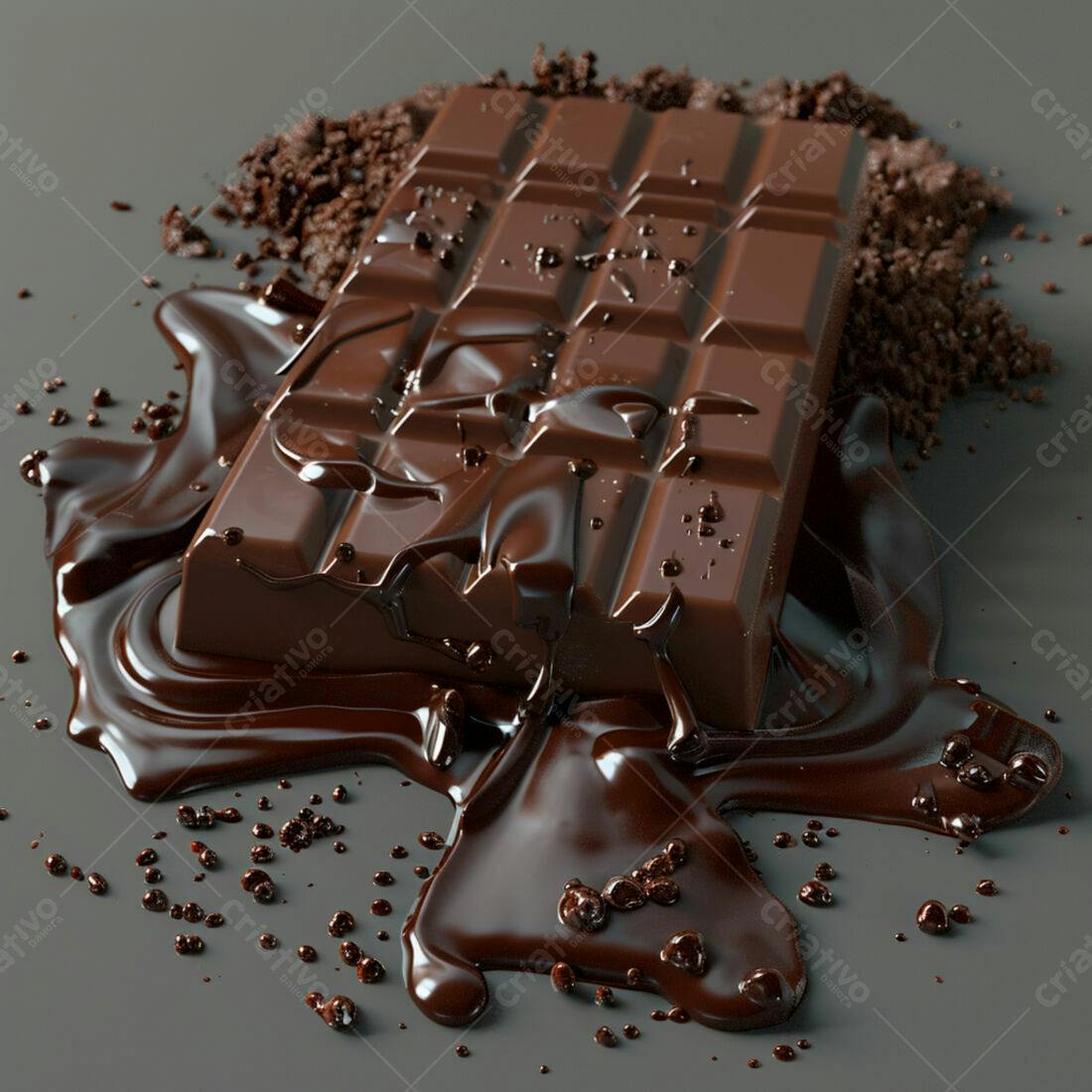Barra de chocolate derretendo