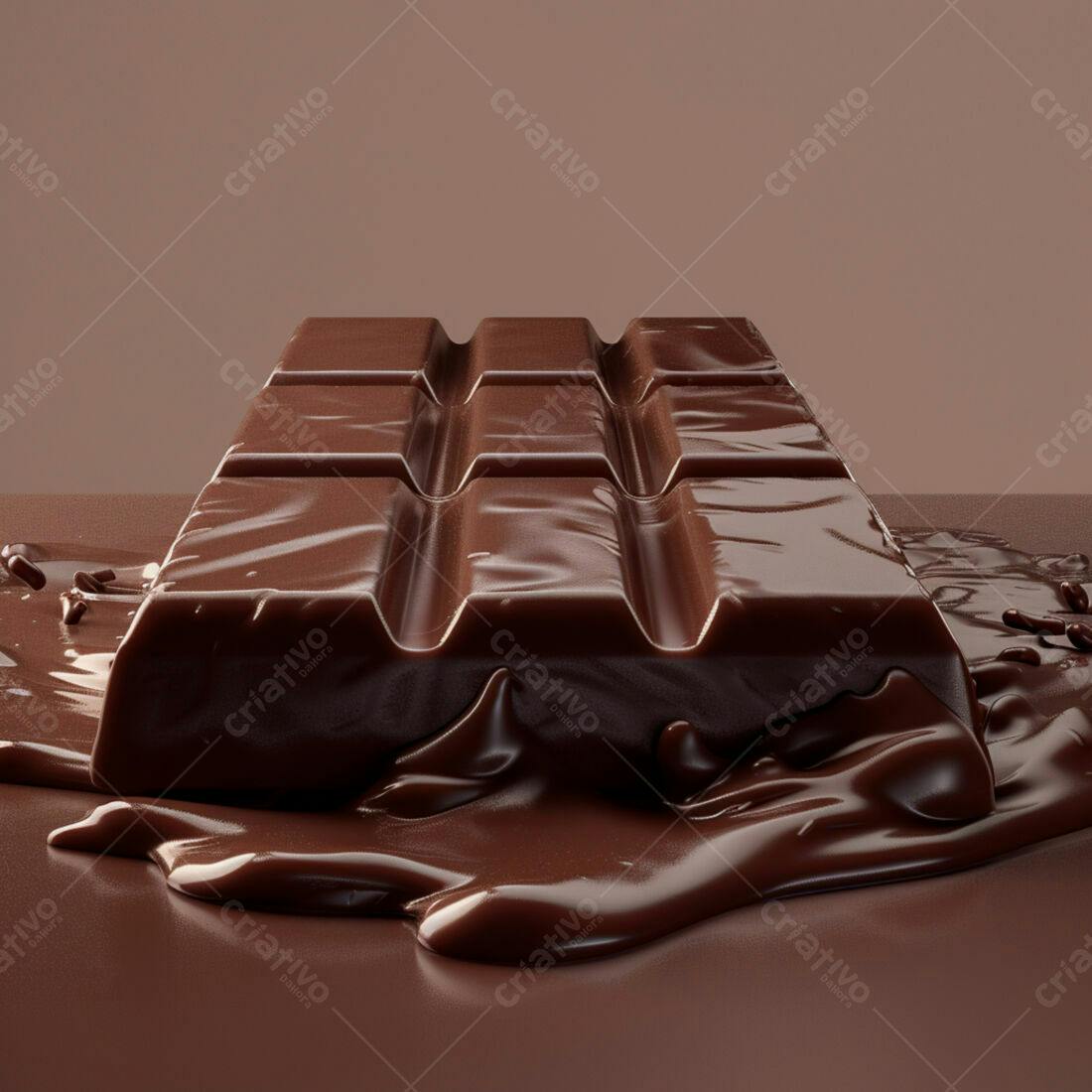 Barra de chocolate derretendo