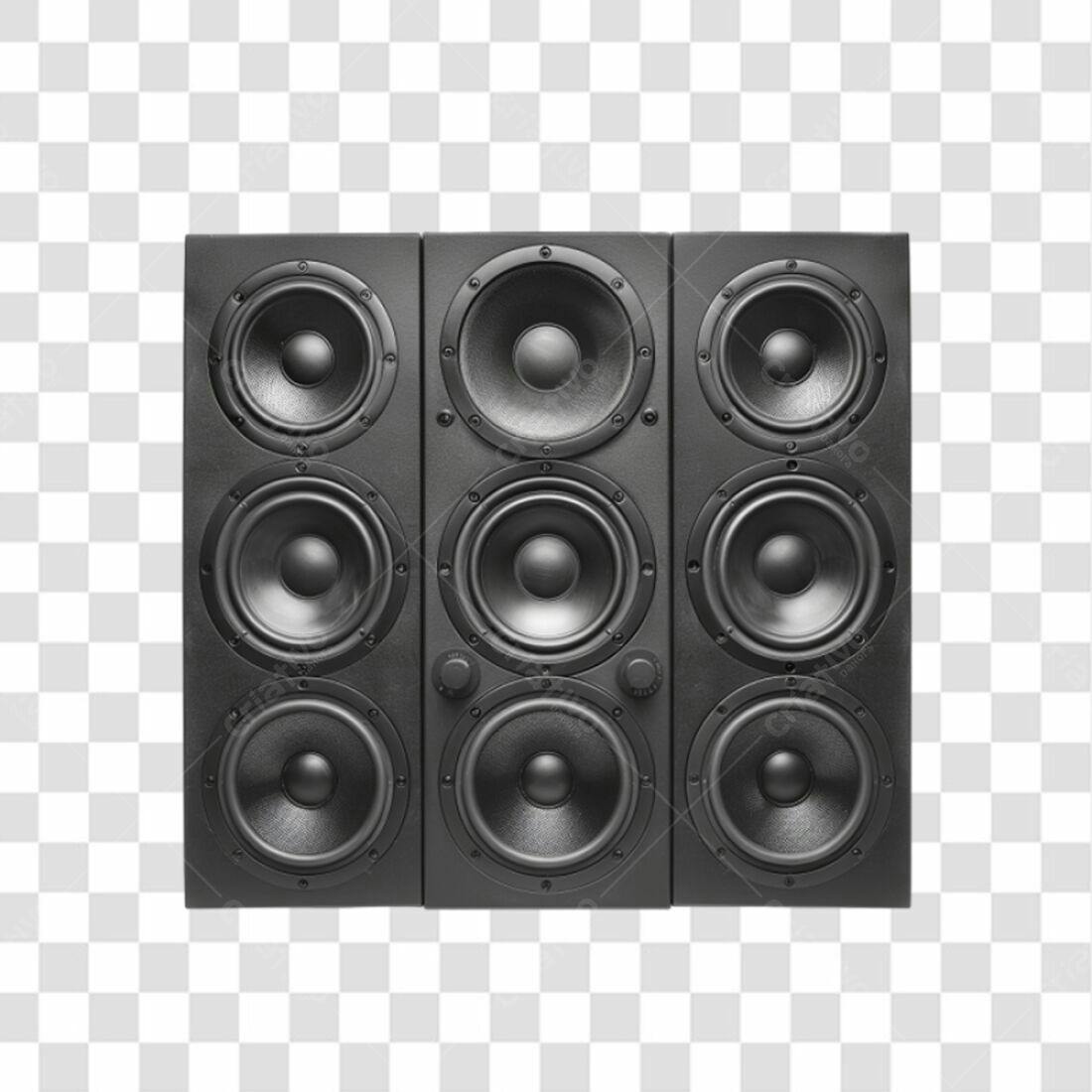 Icone Sistema de Som Preto PNG com fundo transparente