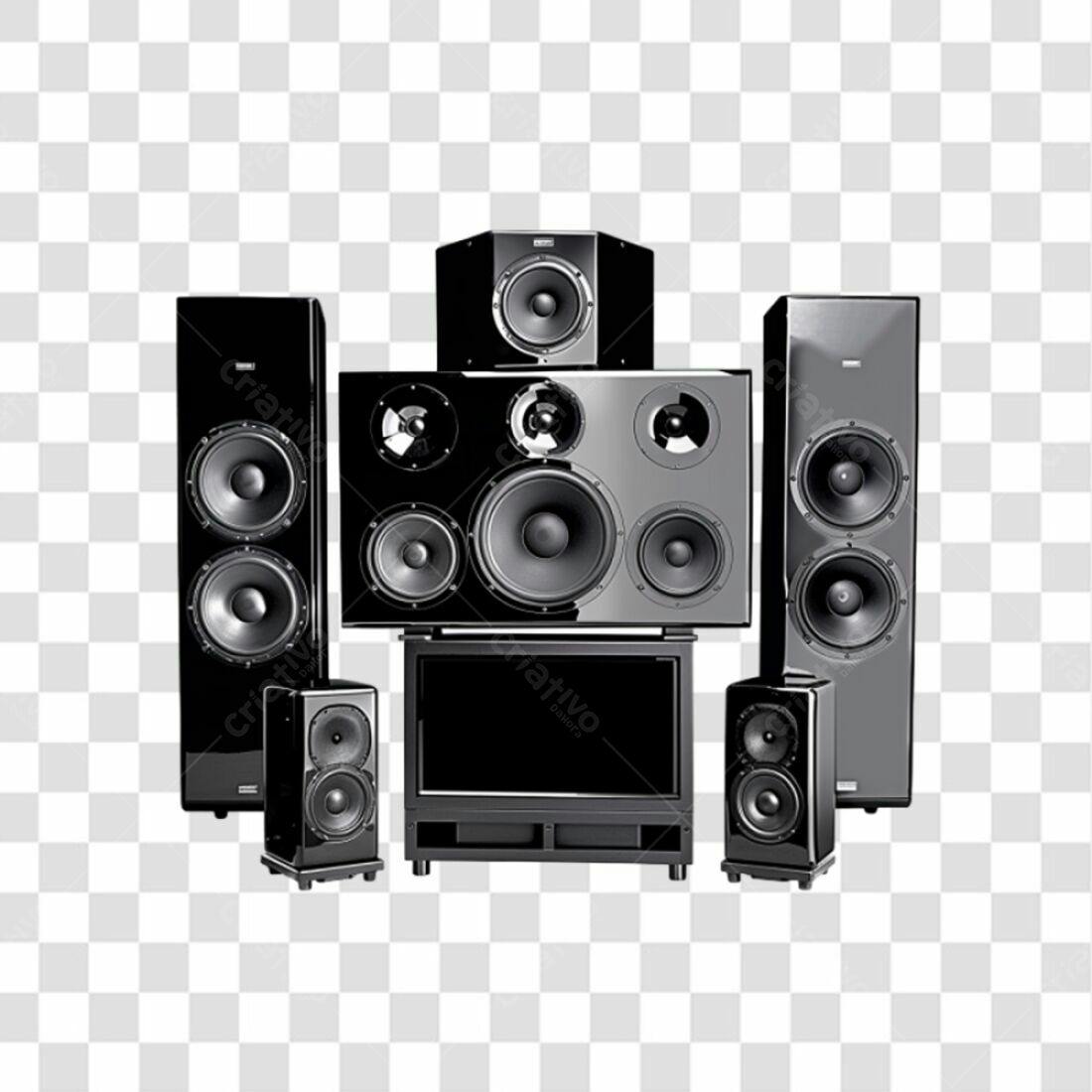Icone Home Theater Preto PNG com fundo transparente