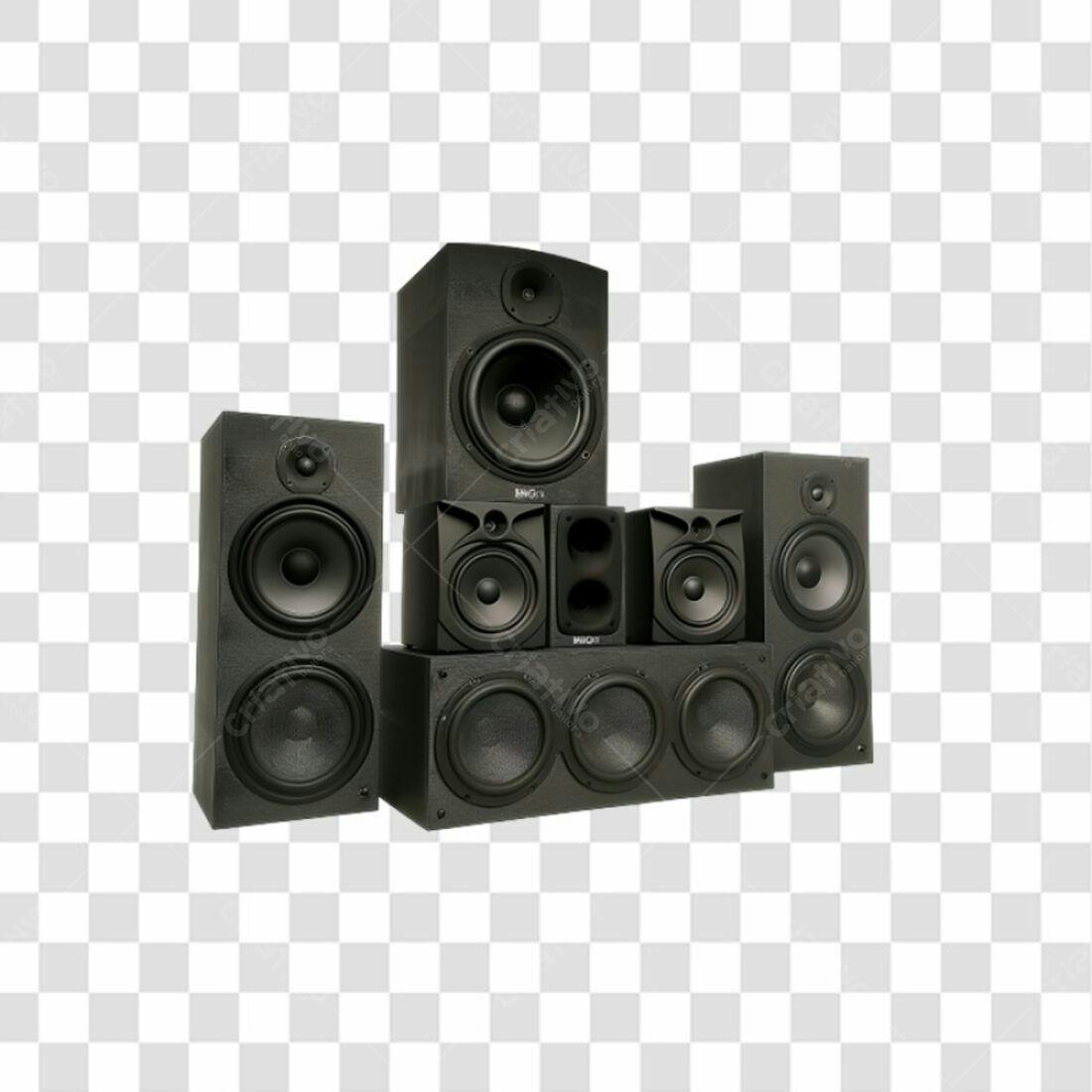 Icone Sistema de Som Preto PNG com fundo transparente