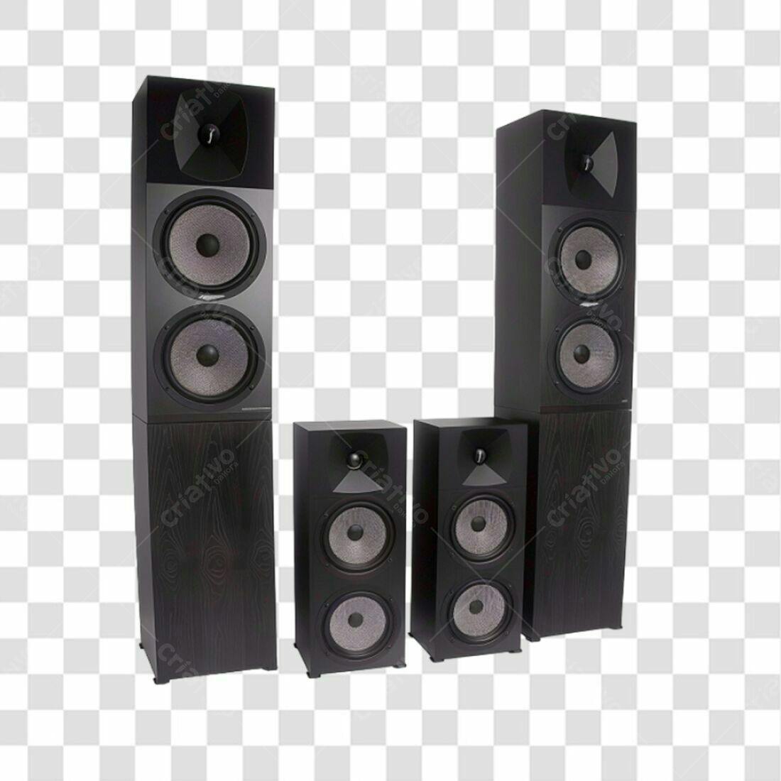 Icone Sistema de Som Preto PNG com fundo transparente