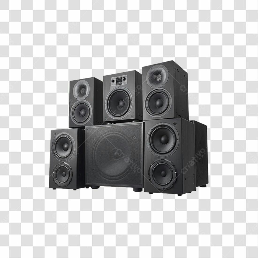 Icone Sistema de Som Preto PNG com fundo transparente