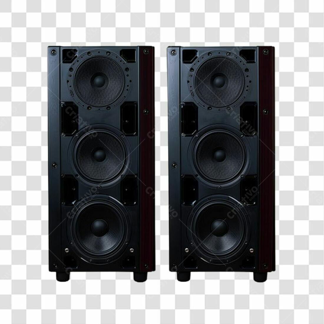Icone de Caixas de Som Preto e Vermelho PNG com fundo transparente