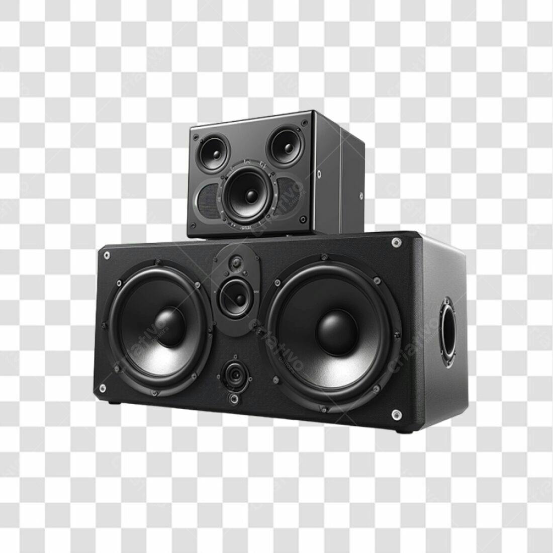 Icone Sistema de Som Preto PNG com fundo transparente