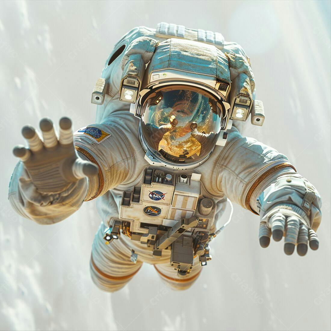 Astronauta flutuando no espaço