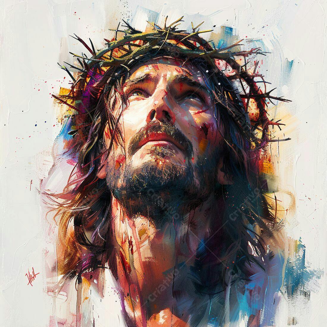 Jesus Cristo com Coroa de Espinhos Retrato