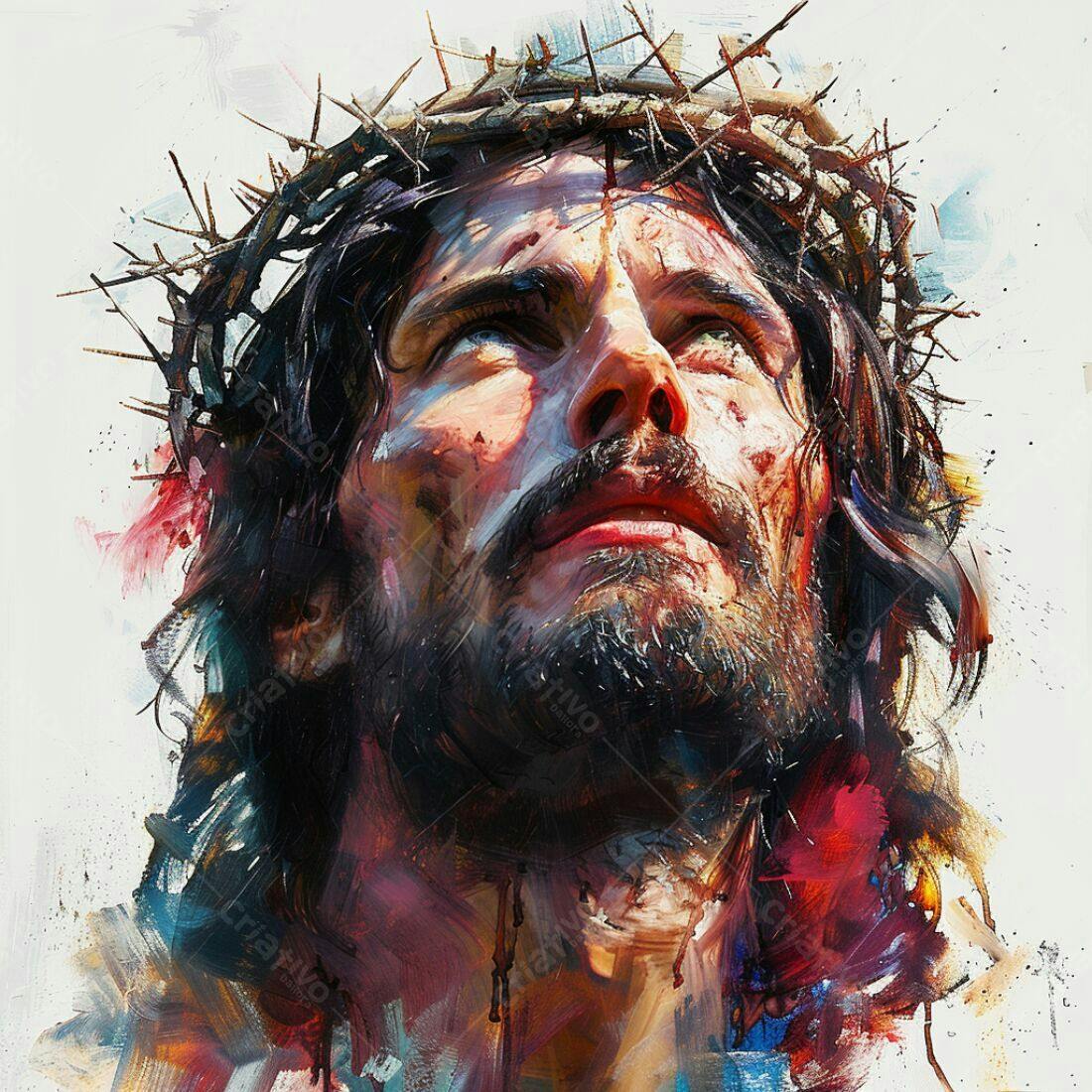Jesus Cristo Coroa de Espinhos Pintura
