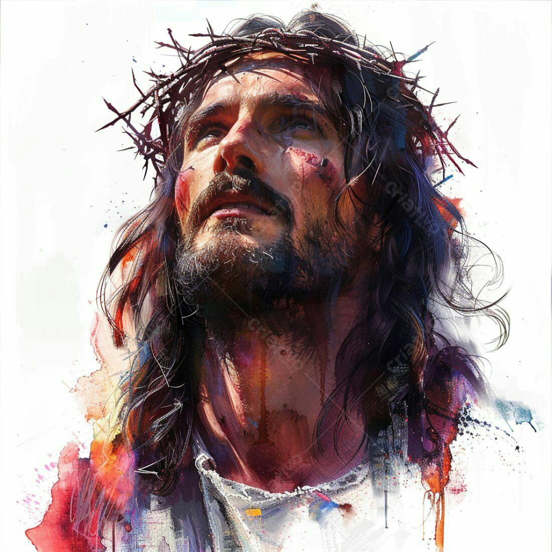 Jesus Cristo coroa de espinhos pintura