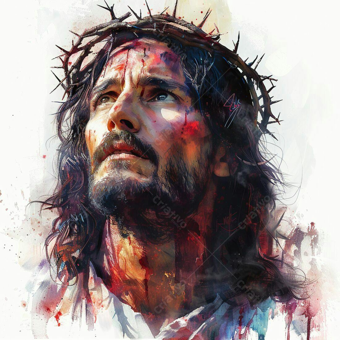 Jesus Cristo coroa de espinhos pintura