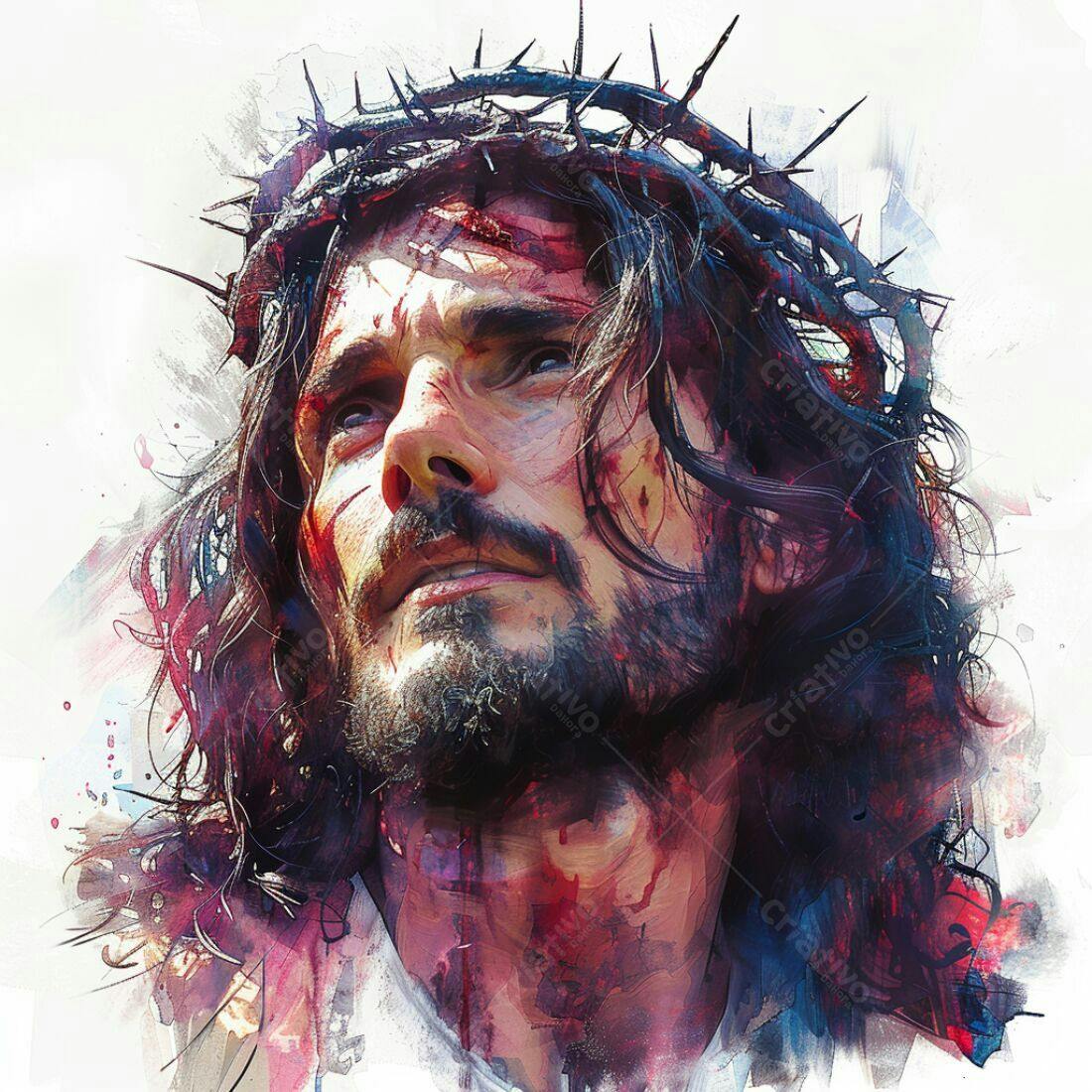 Jesus Cristo com coroa de espinhos