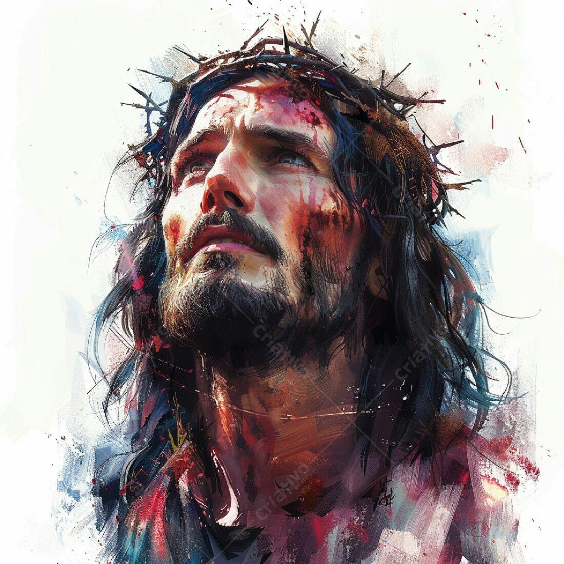 Jesus Cristo coroa de espinhos pintura
