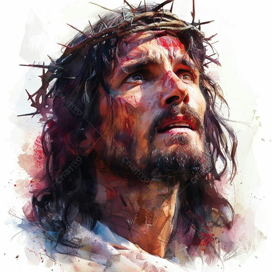 Jesus Cristo coroa de espinhos pintura
