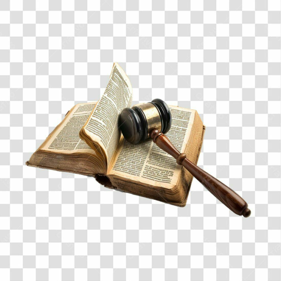 Icone Justiça livro antigo martelo PNG com fundo transparente