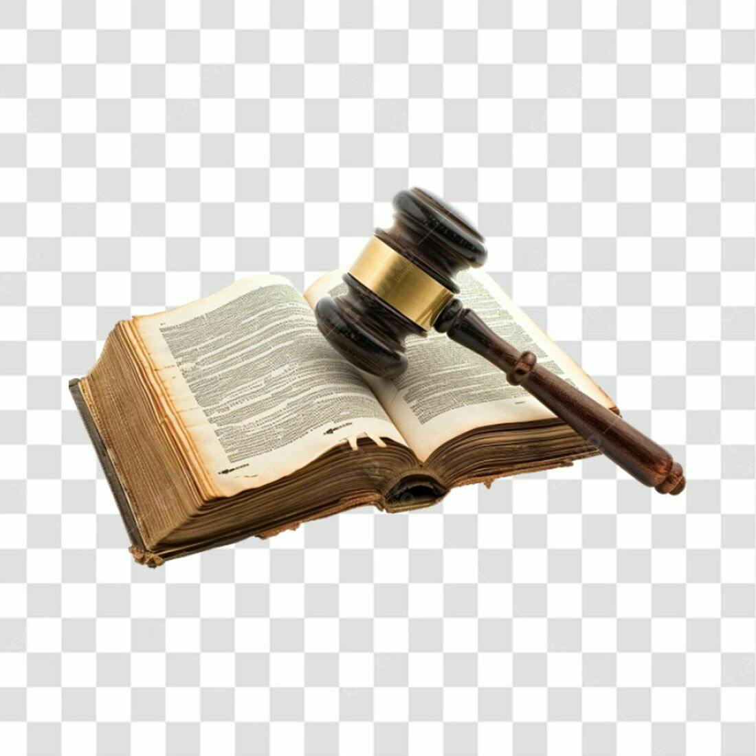 Icone Justiça Livro e Martelo PNG com fundo transparente