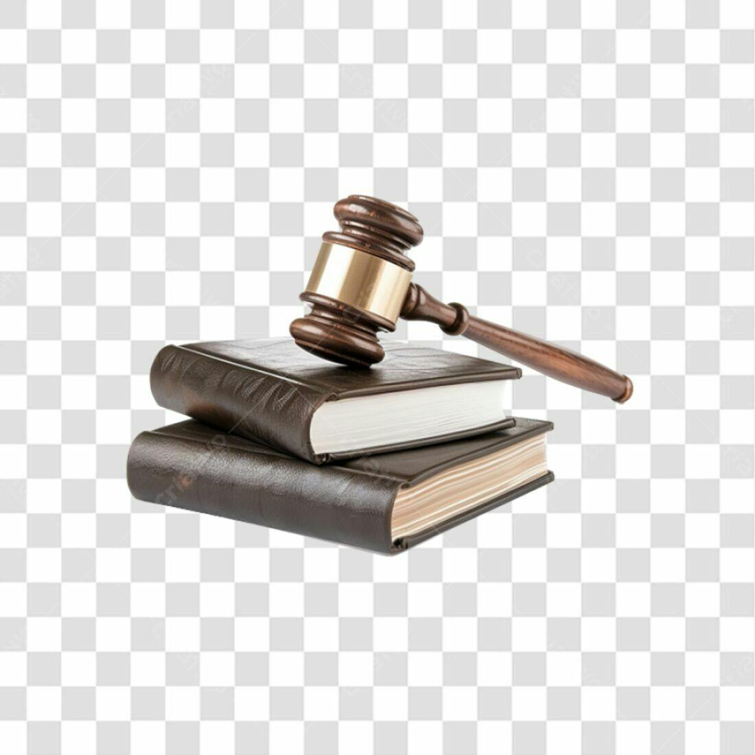 Icone Justiça Martelo e Livros PNG com fundo transparente