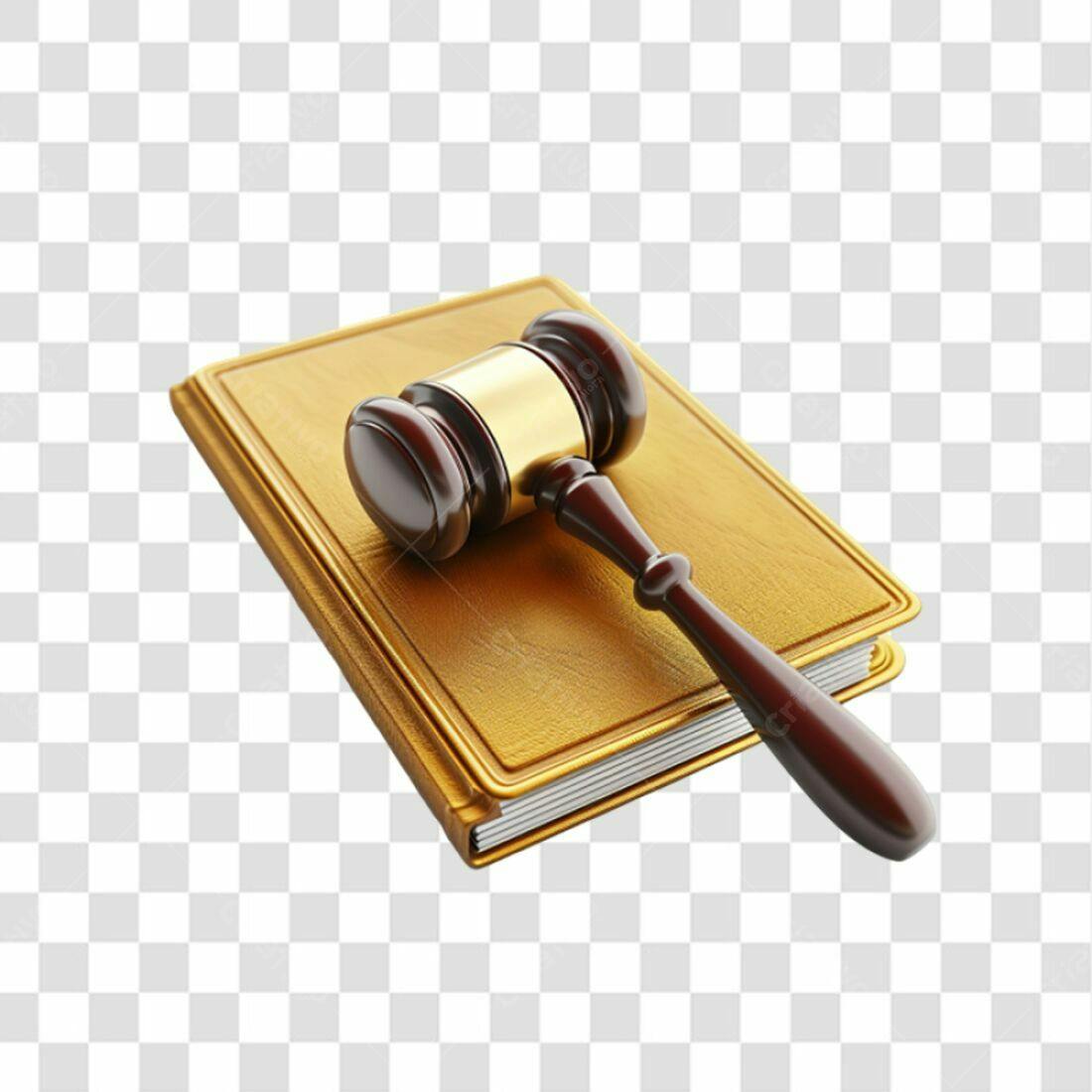 Icone Justiça Martelo e Livro PNG com fundo transparente