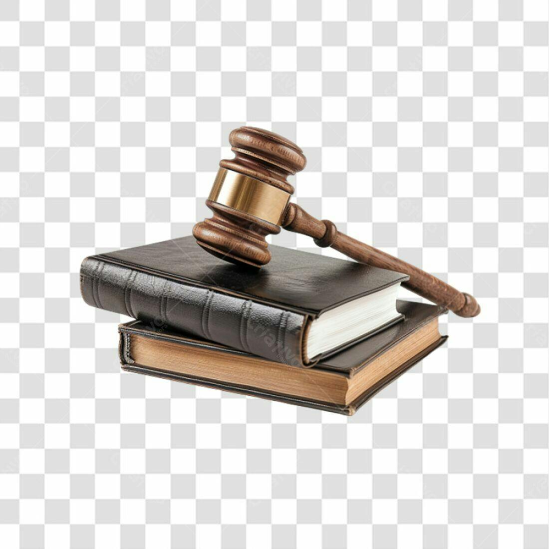 Icone Justiça Martelo e Livros PNG com fundo transparente