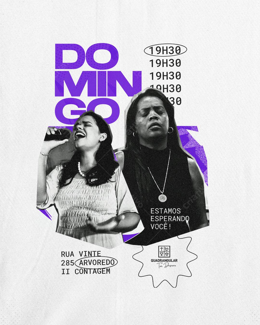 Flyer de evento gospel com mulheres cantoras Editável no Canva
